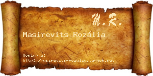 Masirevits Rozália névjegykártya